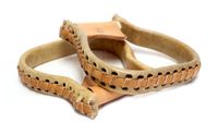 mroyalsaddles.com Western Saddle Leather Rawhide Covered Steel Oxbow Stirrups