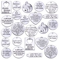 Jdesun 24 Pieces Inspiration Words Charms, 12 Styles Inspirational Message Charm Pendants for Crafting Necklace Bracelet
