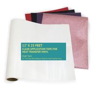 Bright Idea 12" x 25 Feet Transfer Tape for Heat Transfer Vinyl - Iron On Transfer Paper - Heat Transfer Paper, Clear Transfer Tape for Printable HTV | Perfect Alignment of Silhouette Cameo, Cricut