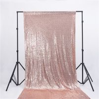 Zdada 4.5FT6.5FT Rose Gold Sequin Photography Satin Backdrop Curtain for Chirstmas Party Decoration,Not Through,Seamless