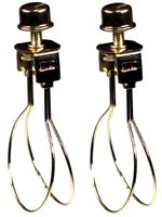 Creative Hobbies 2 Pack -Lamp Shade Light Bulb Clip Adapter Clip on with Shade Attaching Finial Top, Gold Color