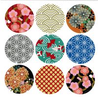 Pack of 90 Japan Style Decorative Adhesive Label 1.53'' Personalized Stickers Packaging Seals Crafts Handmade Baked Envelope Label Decorative Sticker (Japan Style 90pcs)