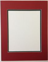Pack of 10 8x10 Bright Red and Green Double Picture Mats Cut for 5x7 Pictures