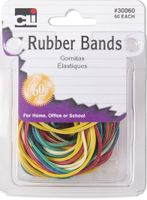 Charles Leonard Rubber Bands, Assorted Sizes and Colors, 12 Packs of 60 Each (30060)