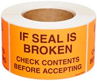 Tape Logic Pallet Protection Label, Legend"Check Contents Before Accepting", Fluorescent Red (DL3171)