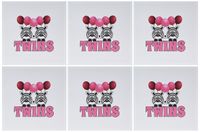 3dRose Two Zebras with Pink Balloons for Twin Girls Greeting Cards, 6" x 6", Set of 6 (gc_211259_1)