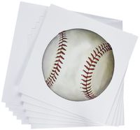 3dRose Baseball - Greeting Cards, 6 x 6 inches, set of 6 (gc_1306_1)
