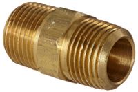 Anderson Metals 56122 -06 Brass Pipe Fitting, Hex Nipple, 3/8" x 3/8" NPT Male Pipe
