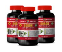 Brain Pills Enhancement Memory Cognitive - Boron Triple Action Complex - Non GMO - Testosterone Enhancer for Men - 3 Bottles 600 Capsules