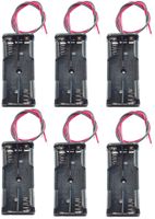 WAYLLSHINE 6PCS 2 x 1.5V AAA Battery Spring Clip Black Plastic 2 x 1.5V AAA Battery Case Holder Box Black Red Wire Leads