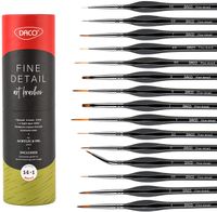 Daco Miniature Paint Brushes, 14pcs + 1, Detail Paint Brush Set with Ergonomic Handle and Travel Bag, Painting Kit Suitable for Acrylic, Oil, Watercolor, Paint by Numbers for Adults