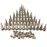 50PCS Silvery Cone Spikes Metallic Screw Back Studs DIY Craft Cool Rivets Punk 10 X 25mm by CSPRING
