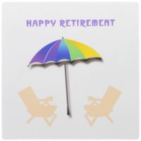 3dRose 8 X 8 X 0.25 Happy Retirement With Beach Chairs N Umbrella Mouse Pad (mp_109251_1)