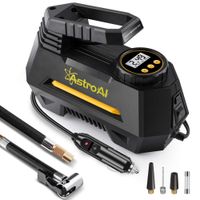 AstroAI Air Compressor Tire Inflator, Portable Air Pump for Car Tires 12V DC Auto Tire Pump with Digital Pressure Gauge, 100PSI with Emergency LED Light for Car, Bicycle and Other Inflatables