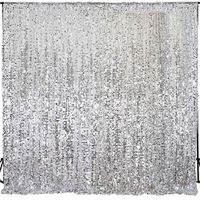 Efavormart 20FT Silver Payette Sequin Backdrop Photography Background Sequin Fabric Photo Booth Backdrop Studio Background - 1 PCS
