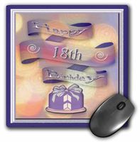 3dRose LLC 8 X 8 X 0.25 Inches Ribbon and Cake Happy 18th Birthday Mouse Pad (mp_24397_1)