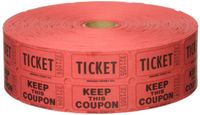 Red Double Raffle Ticket Roll, 2000/roll