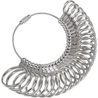 MUDDER Stainless Steel Ring Gauges Finger Sizer Measuring Ring Tool, Size 1-13 with Half Size, 27 Pcs