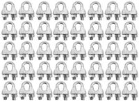 BRUFER 98201 Wire Rope Clamp Clip for Cables Zinc Plated - 1/8" inch - Bulk Pack of 40 Pieces