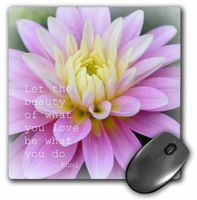 3dRose LLC 8 x 8 x 0.25 Inches Mouse Pad, Beauty Dahlia Rumi Floral Poetry (mp_30845_1)