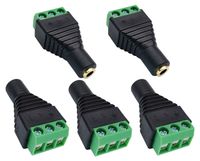 AAOTOKK 3 Pole 3.5mm Screw Terminal 3.5mm (1/8) Stereo Audio Female to 3 Pin Female Screw Terminal Double Track Headphone Balun Solderless Converter Adapter(5 Pack/Female)