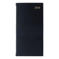 Lett's 2016 Signature Week to View Bonded, Black, 6.625" x 3.25" (C38SUBK-16)