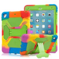 New iPad 9.7 2018/2017 Case, KIDSPR Lightweight Shockproof Rugged Cover with Stand Protective Full Body Rugged for Kids for New Apple iPad 9.7 inch 2018/2017 (6th Gen, 5th Gen) (Rainbow/Green)