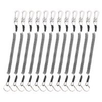Booms Fishing T04 Fishing Lanyards Fishing Tool/Pole Safety Coil Lanyard Retractable Wire Inside Tup Cover 12pcs