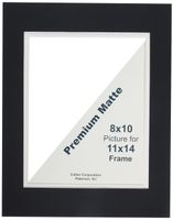 Callen DHC1114-23626 Double Hand Cut Photo Mat with Bevel Edge, 11-Inch x 14-Inch, Black/White Core
