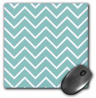 3dRose LLC 8 X 8 X 0.25 Inches Mouse Pad Mint and White Chevron Stripes (Mp_179068_1)