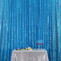 PartyDelight Sequin Backdrop Wedding Curtain Special Events, Party (Turquoise, 6FTx6FT)