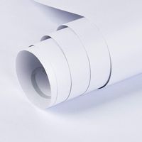Symoden 15.7" x 118" Matte White Contact Paper Peel and Stick Wallpaper Self-Adhesive Removable Contact Paper Thicken Waterproof Wallpaper for Kitchen Countertop Cabinet Wardrobe