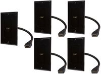 Buyer's Point HDMI Wall Plate [UL Listed] with 6-Inch Pigtail (5, Black)