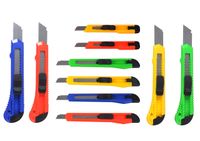 eZthings 10 Heavy Duty Box Cutters Openers Utility Knives with Snap Off Blades (Variety Knife Set)