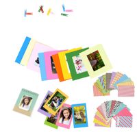 4 in 1 Colorful Bundle Kit Accessories for Fujifilm Instax Mini 9/8 Camera - Assorted Accessory Pack of Sticker Frames Plastic Desk Frame, Hanging Clips with String.