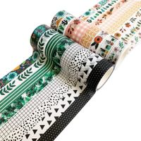 Washi Tape Set, 16 Rolls of 15 mm Wide Decorative Colored Tape for Scrapbooking, Bullet Journals, Planners, DIY Decor and Craft Supplies