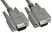 Amphenol CS-DSDHD15MF0-005 15-Pin HD15 Deluxe D-Sub Cable, Shielded, Male/Female, 5', Gray