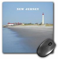 3dRose LLC 8 x 8 x 0.25 Cape May New Jersey with Lighthouse and Beach Mouse Pad (mp_80580_1)