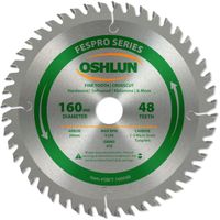 Oshlun SBFT-160048 160mm 48 Tooth FesPro Crosscut ATB Saw Blade with 20mm Arbor for Festool TS 55 EQ, DeWalt DWS520, and Makita SP6000K