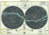 Cavallini Decorative Wrap Poster, Celestial Chart, 20 x 28 inch Italian Archival Paper (WRAP/Celest)