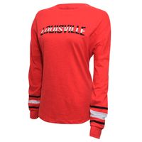 NCAA Louisville Cardinals Women's Campus Specialties Long Sleeve Fan Tee, Small, Red