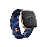 Fitbit Versa 2 Special Edition Health & Fitness Smartwatch with Heart Rate, Music, Alexa Built-in, Sleep & Swim Tracking, Navy & Pink Woven/Copper Rose, One Size (S & L Bands Included)