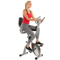 Sunny Health & Fitness Comfort XL Ultra Cushioned Seat Folding Exercise Bike with Device Holder