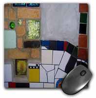 3Drose 8 X 8 X 0.25 Inches Mouse Pad Inside World Famous Hundertwasser Toilets in Kerikeri, New Zealand with Cool Tiles on Wall (mp_49589_1)