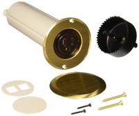 Round, Nonmetallic Drop-in Floor Box Kit, Includes Flange, Cover, Single 15A TR Device and Hole Saw, Brass