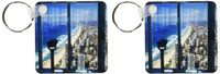 3dRose Australia, Queensland, Gold Coast, City skyline-AU02 DWA5725 - David Wall - Key Chains, 2.25 x 4.5 inches, set of 2 (kc_71137_1)