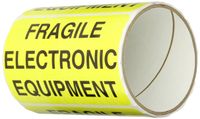 TapeCase Shipping Packing Labels"Fragile Electronic Equipment", Yellow/Black - 50 per Pack (1 Pack)