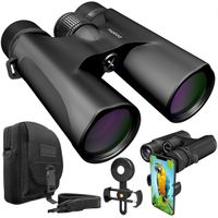 Stellax ZoomX Binoculars for Adults 10x42 Waterproof Lightweight Compact Binocular Prism BAK4 FMC Lens HD Binoculars for Bird Watching Hunting Traveling with Smartphone Adapter Carrying Bag Black