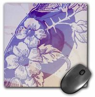3dRose LLC 8 x 8 x 0.25 Purple Floral Botanical Art Mouse Pad (mp_79298_1)