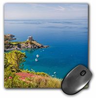 3dRose Remains of The Watchtower, Carpino Bay, Scalea, Calabria, Mouse Pad, 8" by 8" (mp_227693_1)